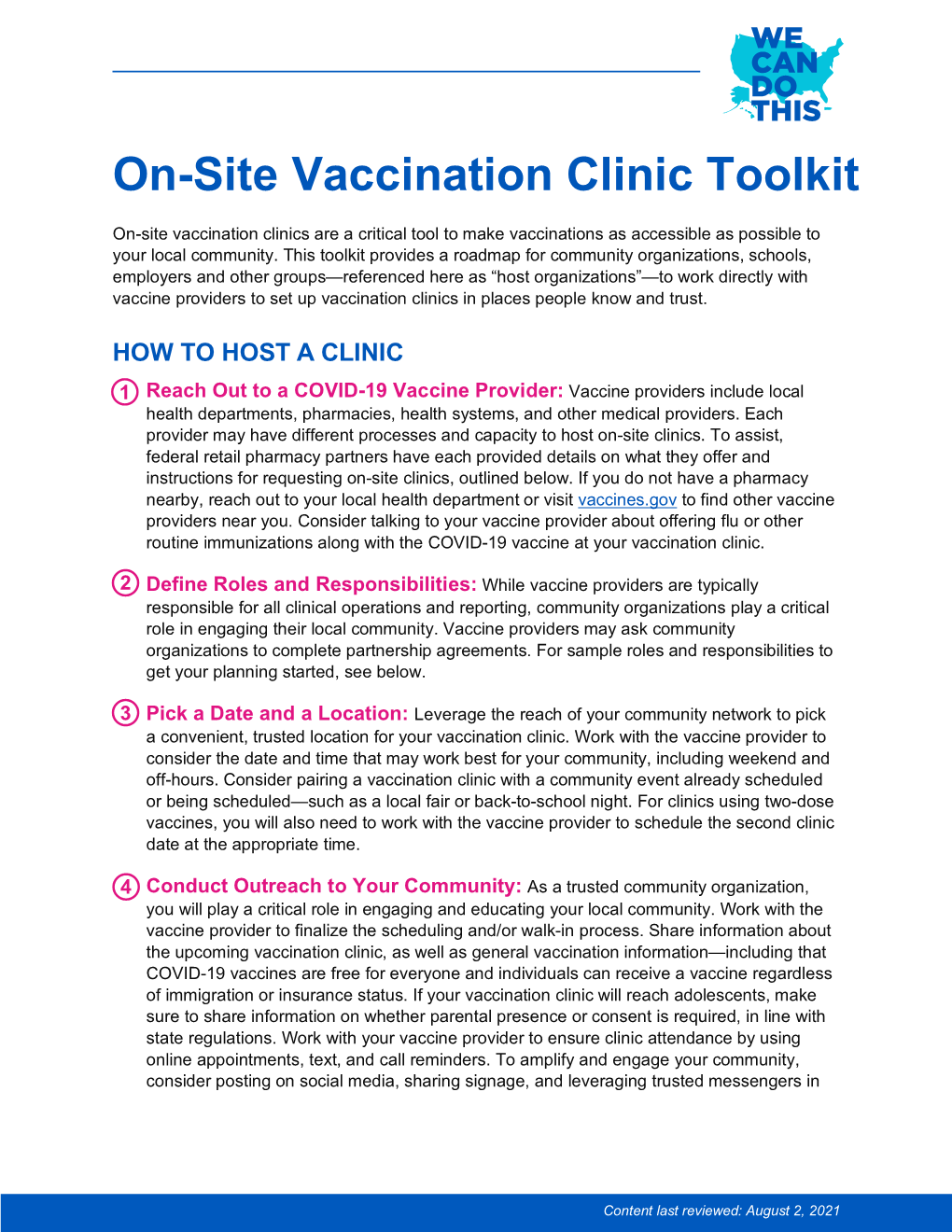 On-Site Vaccination Clinic Toolkit