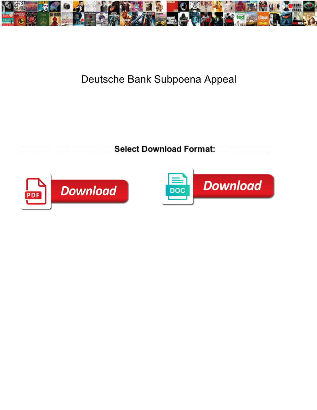 Deutsche Bank Subpoena Appeal