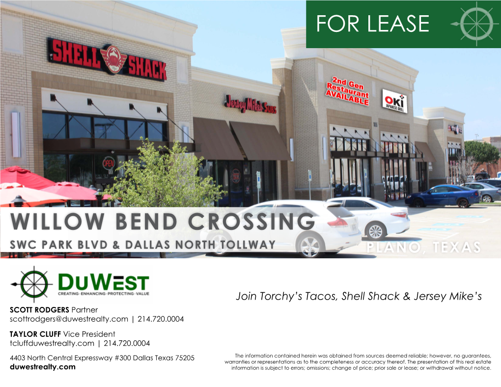For Lease Willow Bend Crossing