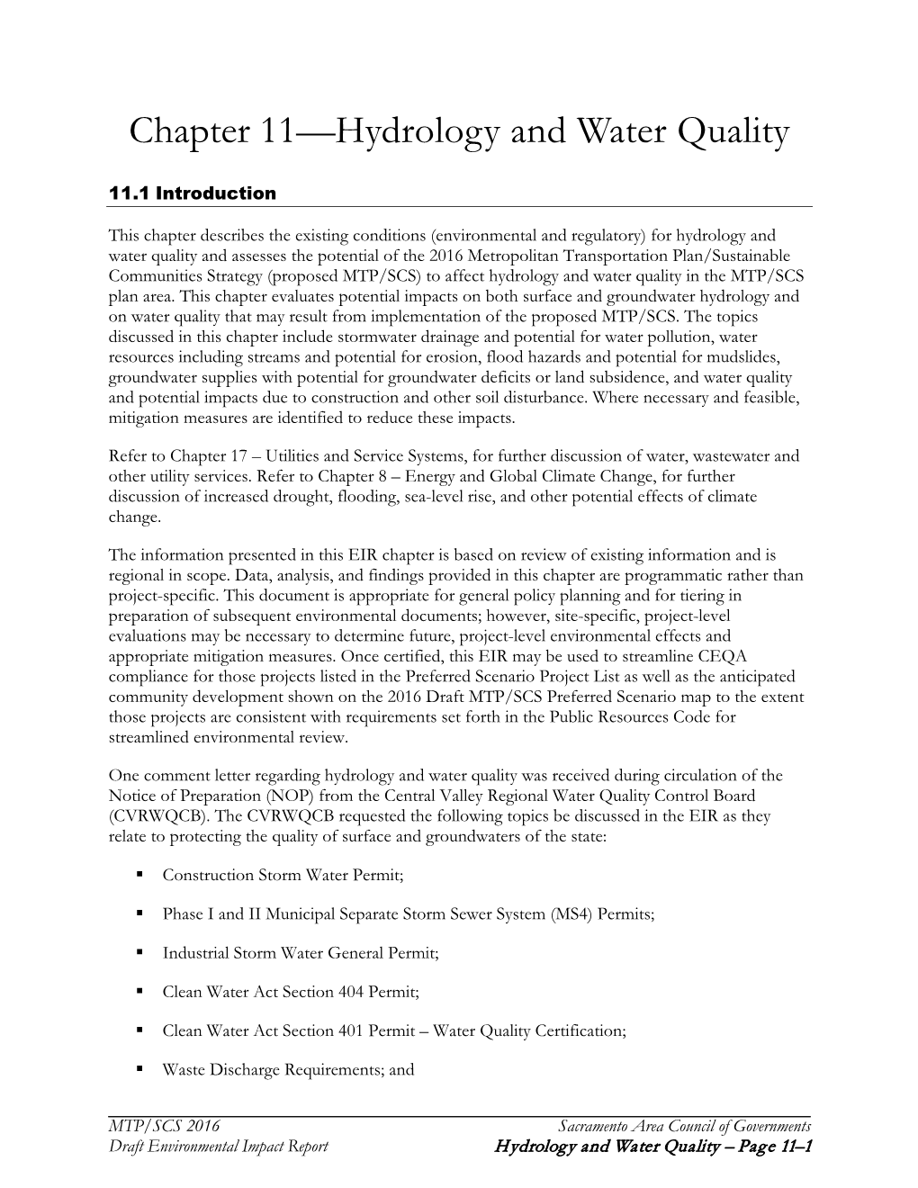 Hydrology and Water Quality