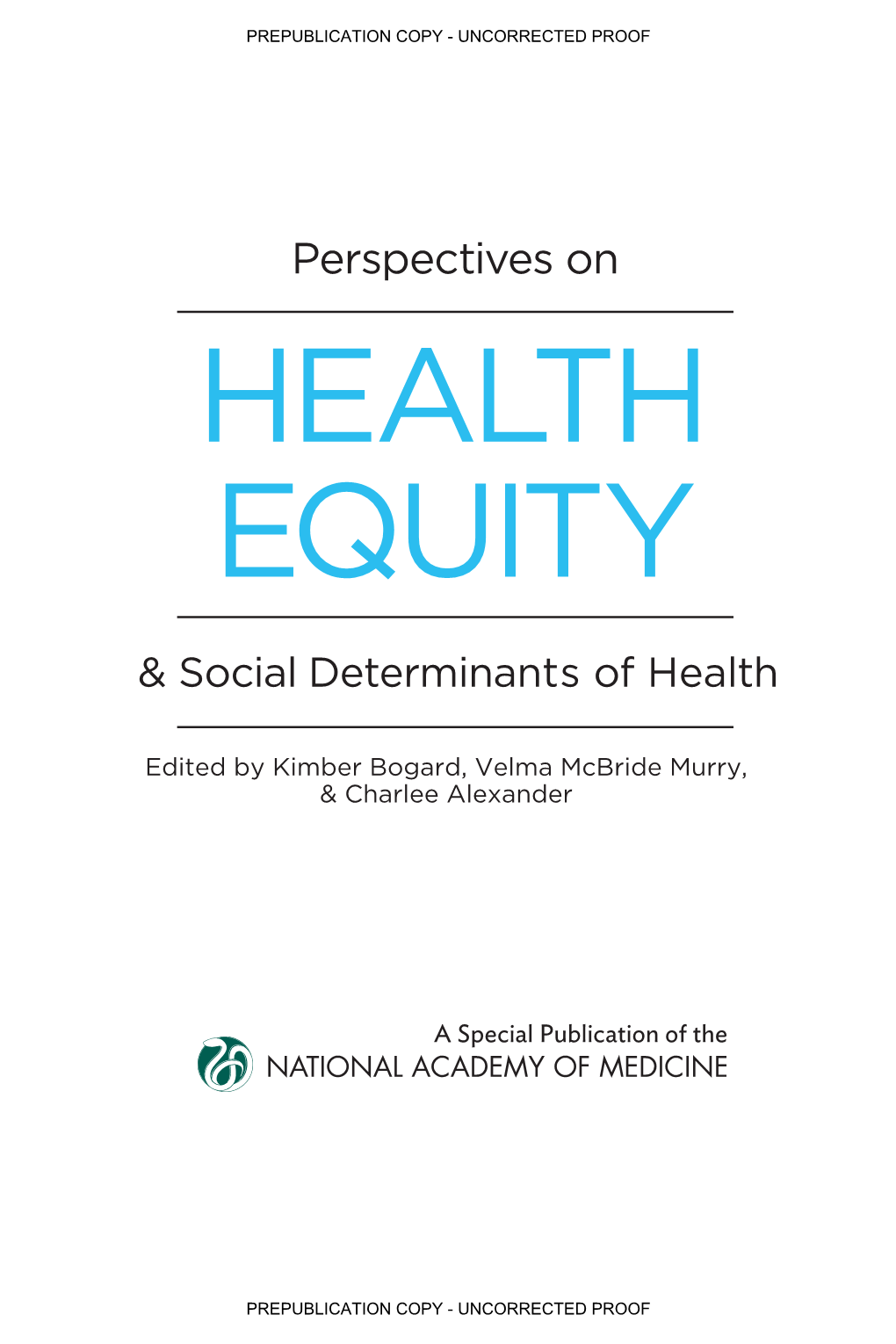 Perspectives on Health Equity.Indb