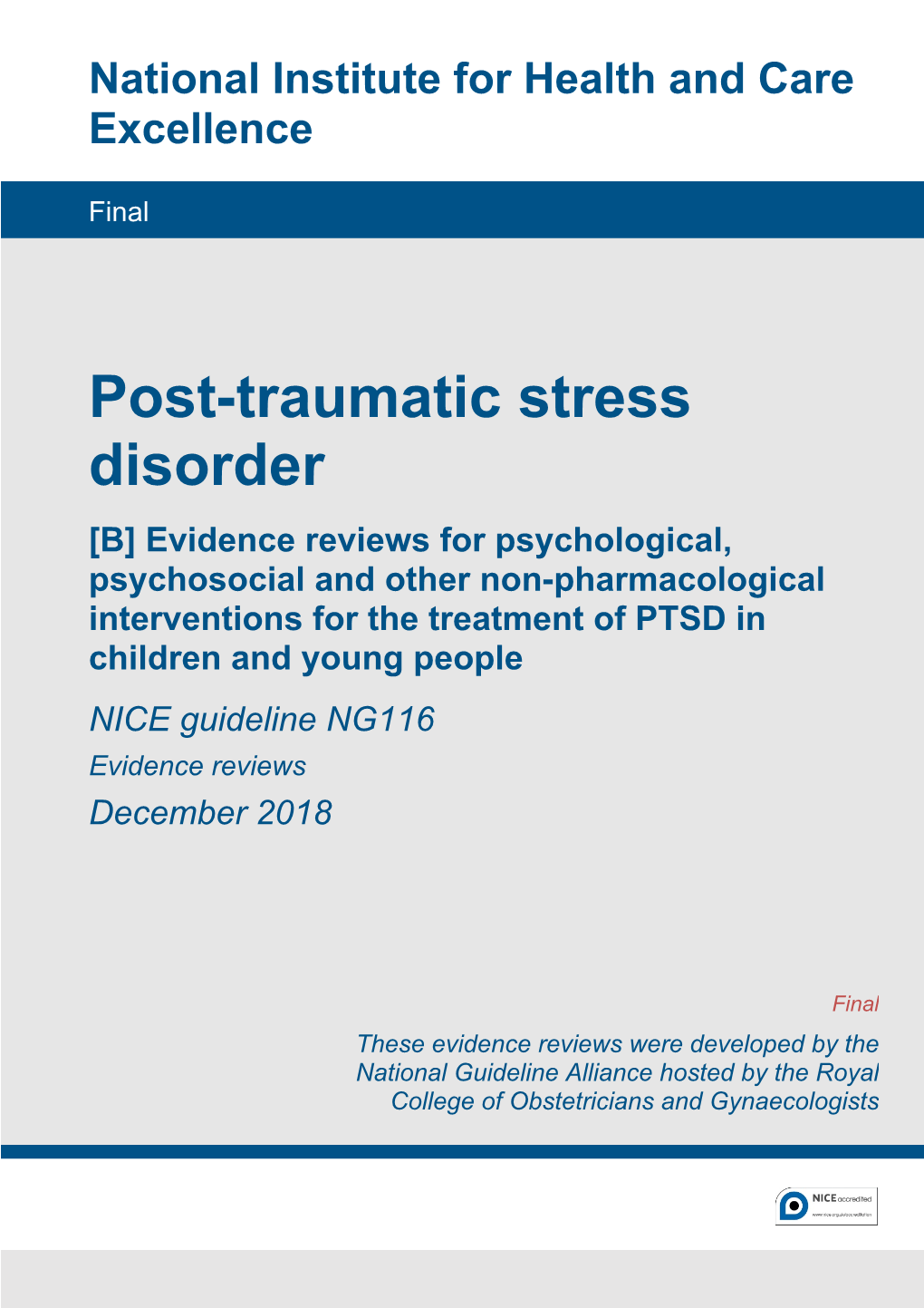 Post-Traumatic Stress Disorder