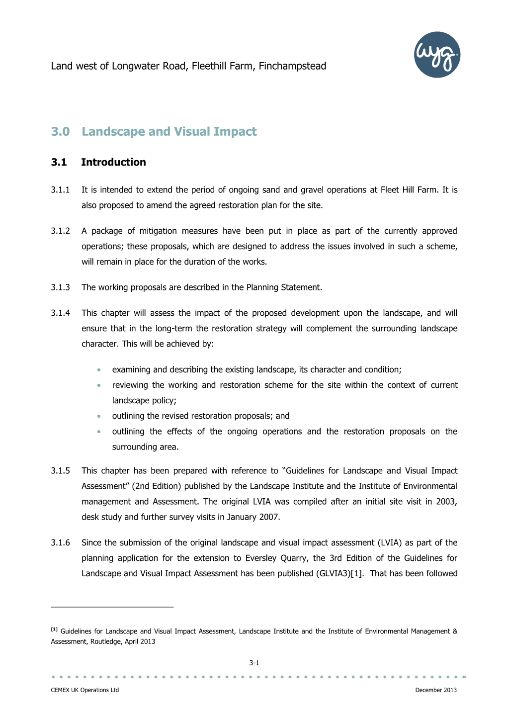 3.0 Landscape and Visual Impact