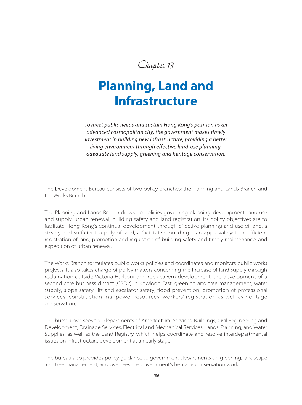 Planning, Land and Infrastructure