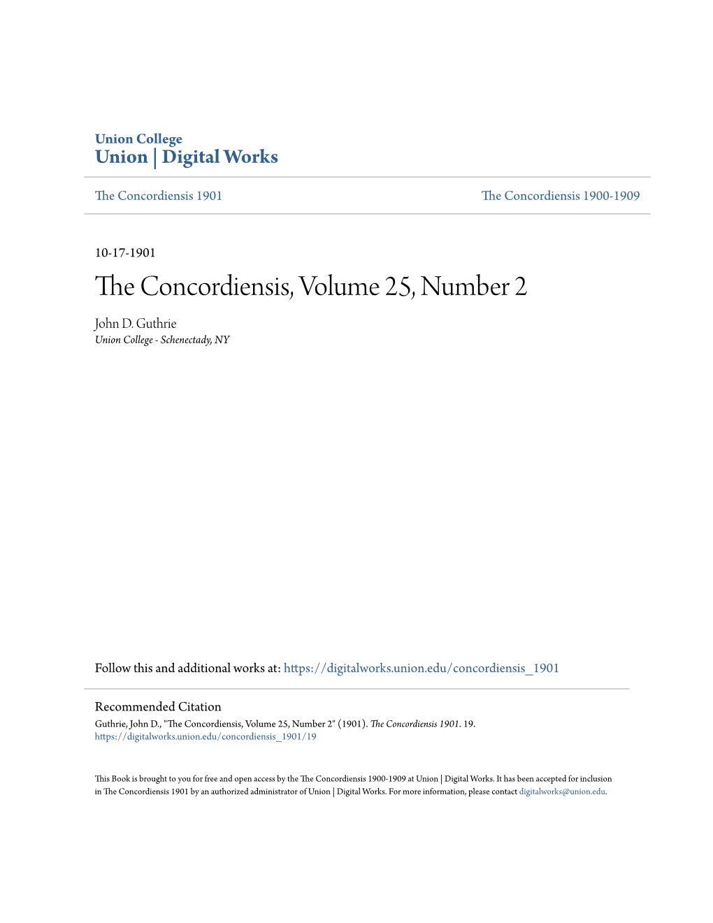 The Concordiensis, Volume 25, Number 2