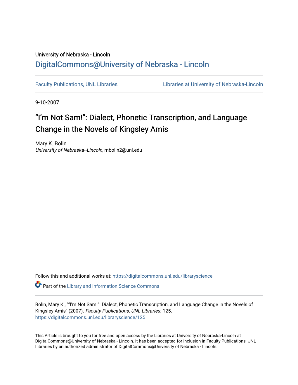 Dialect, Phonetic Transcription, and Language Change in the Novels of Kingsley Amis