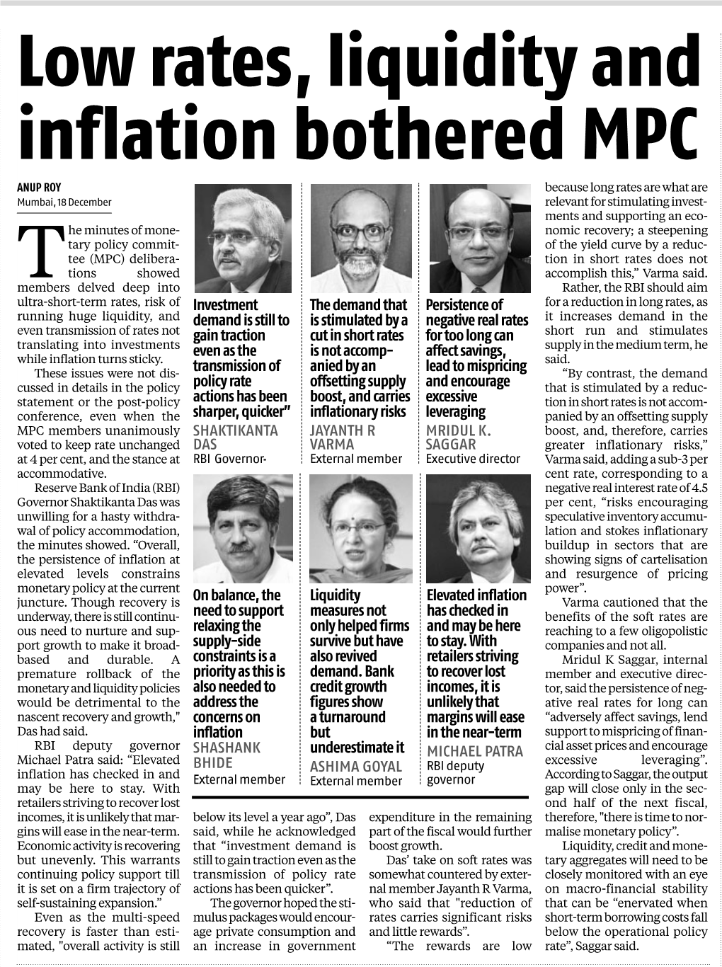 Low Rates, Liquidity and Inflation Bothered