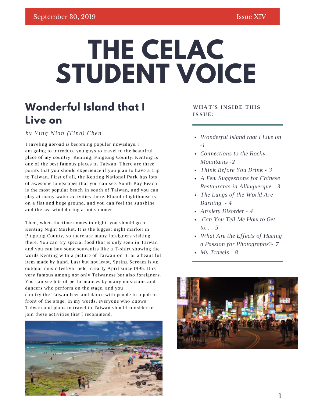 CELAC Student Voice September 2019