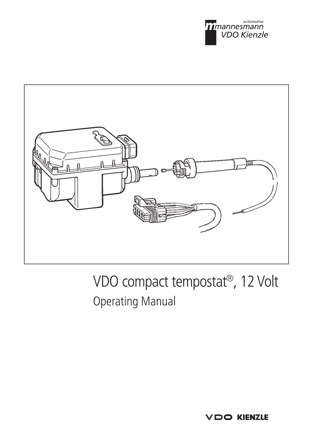 VDO Compact Tempostat®, 12 Volt Operating Manual