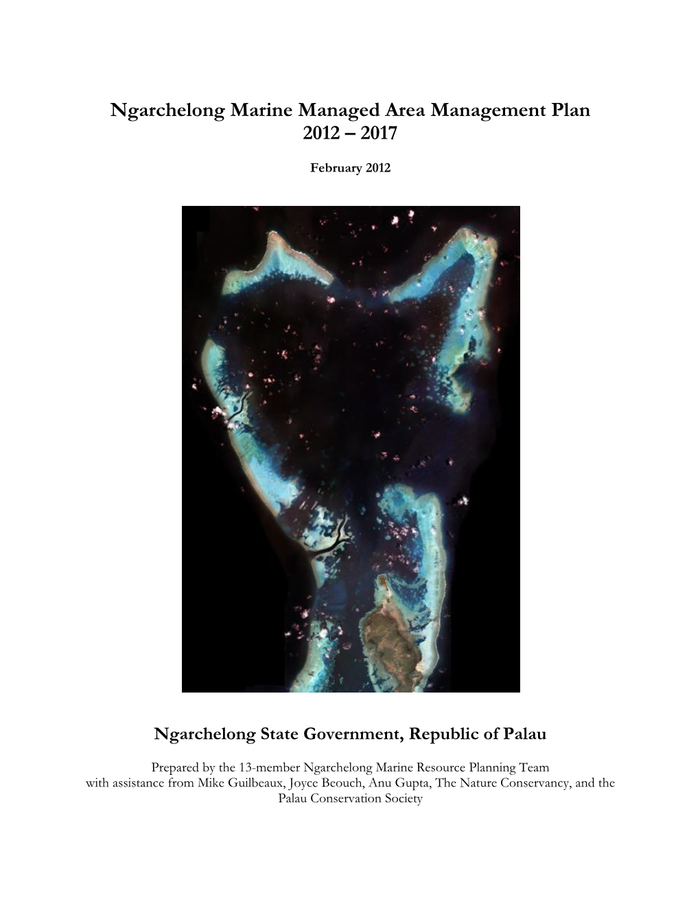 Ngarchelong Marine Area Management Plan