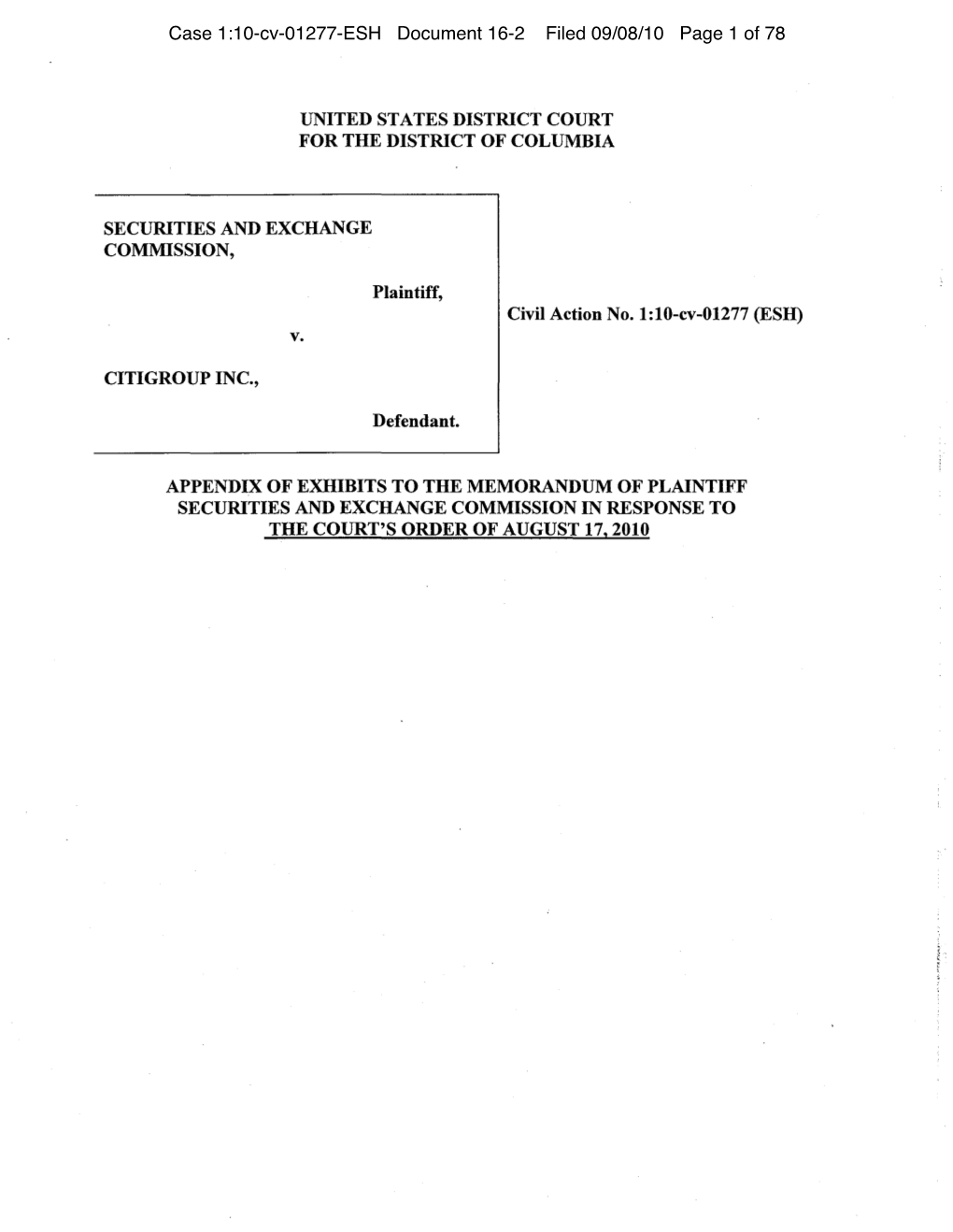 Case 1:10-Cv-01277-ESH Document 16-2 Filed 09/08/10 Page 1 of 78