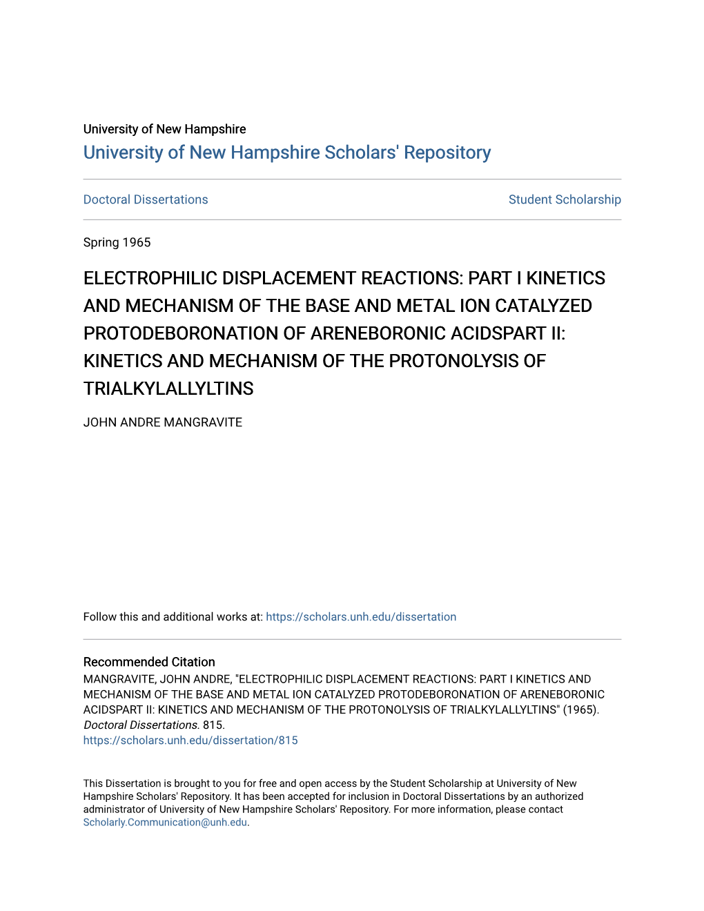 Electrophilic Displacement Reactions: Part I Kinetics and Mechanism of The