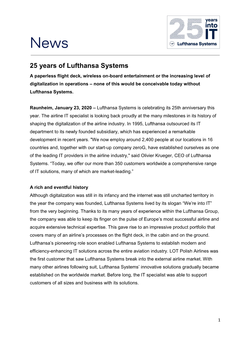 25 Years of Lufthansa Systems