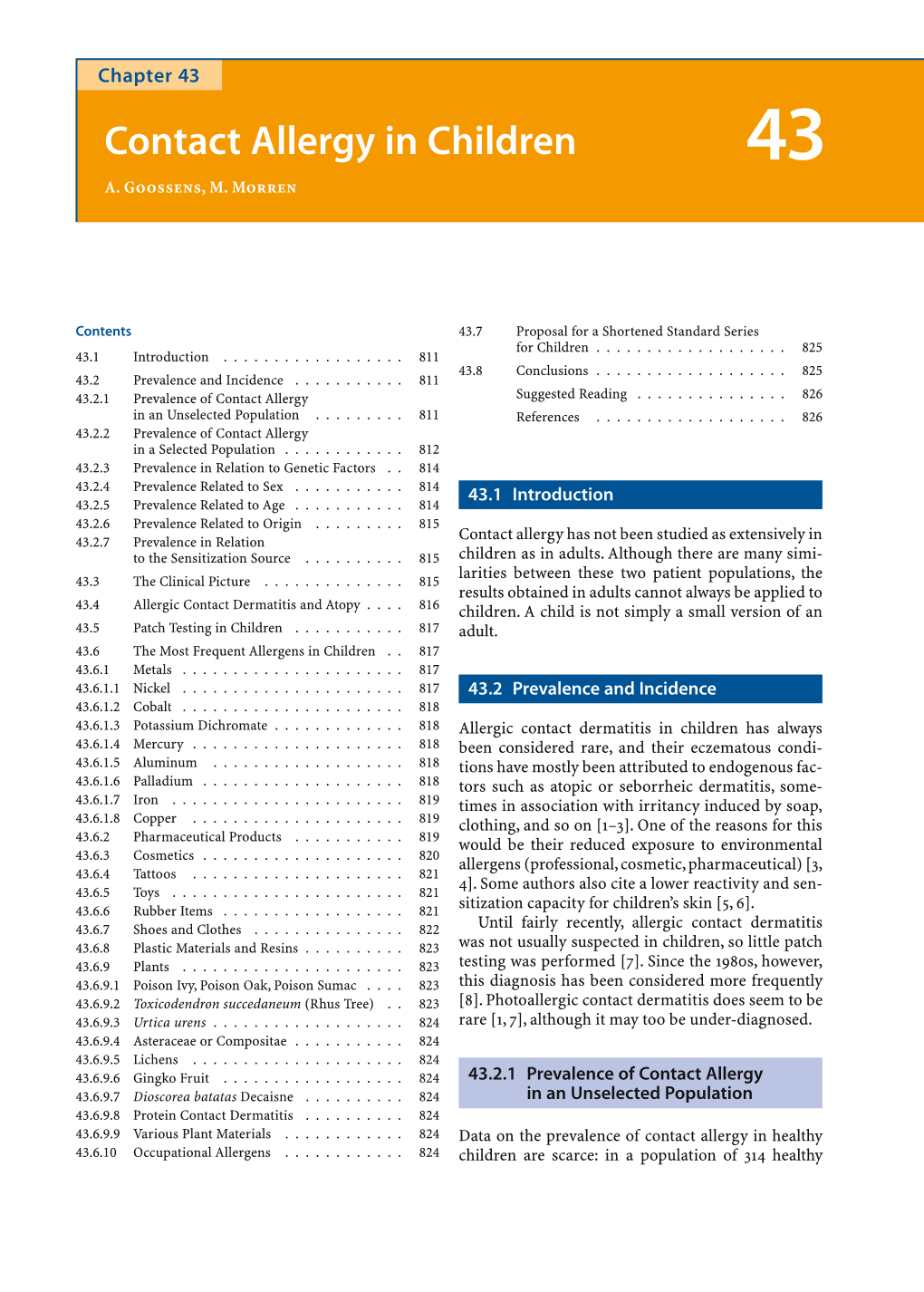 Contact Allergy in Children 43 A