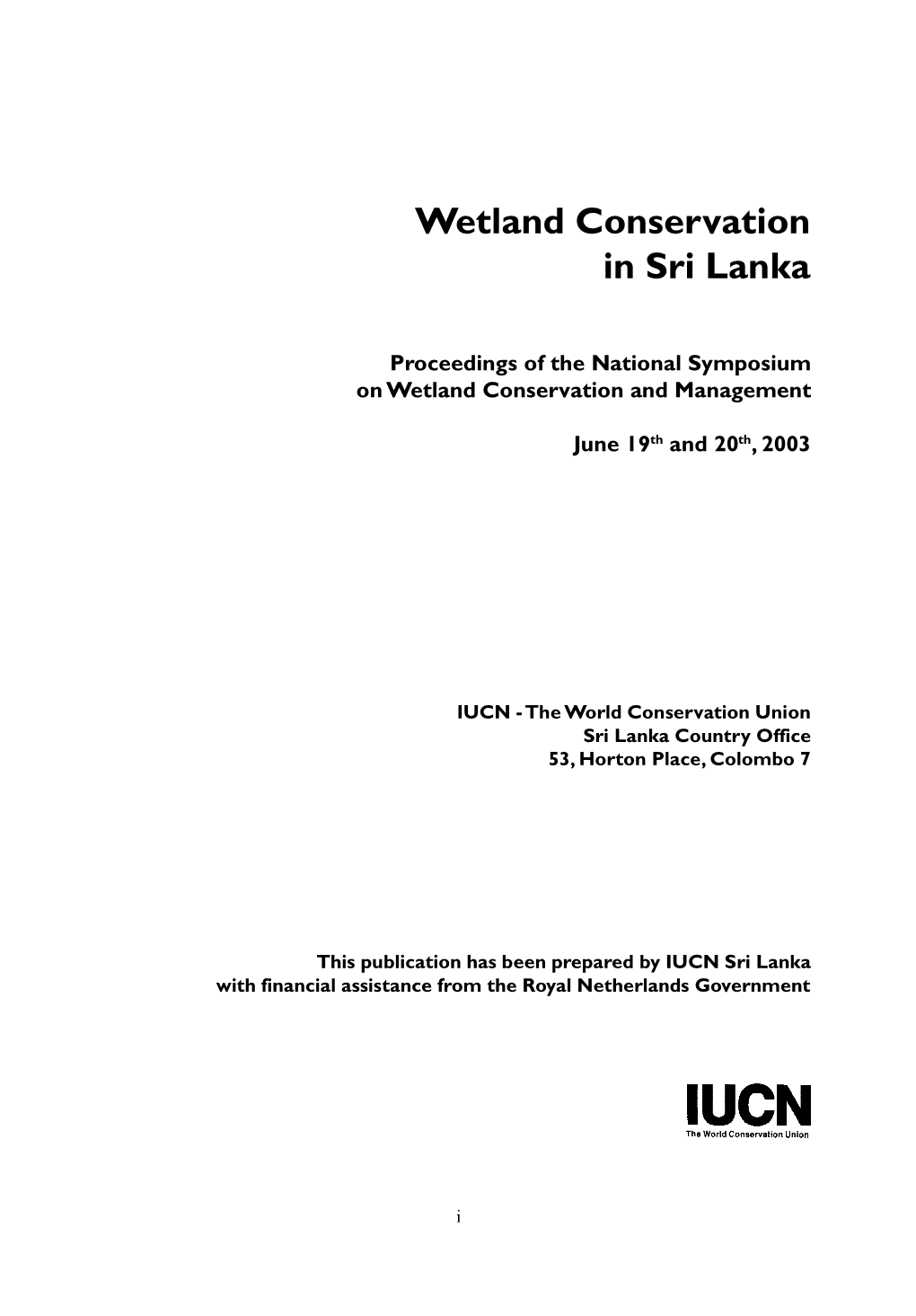 Wetland Conservation in Sri Lanka