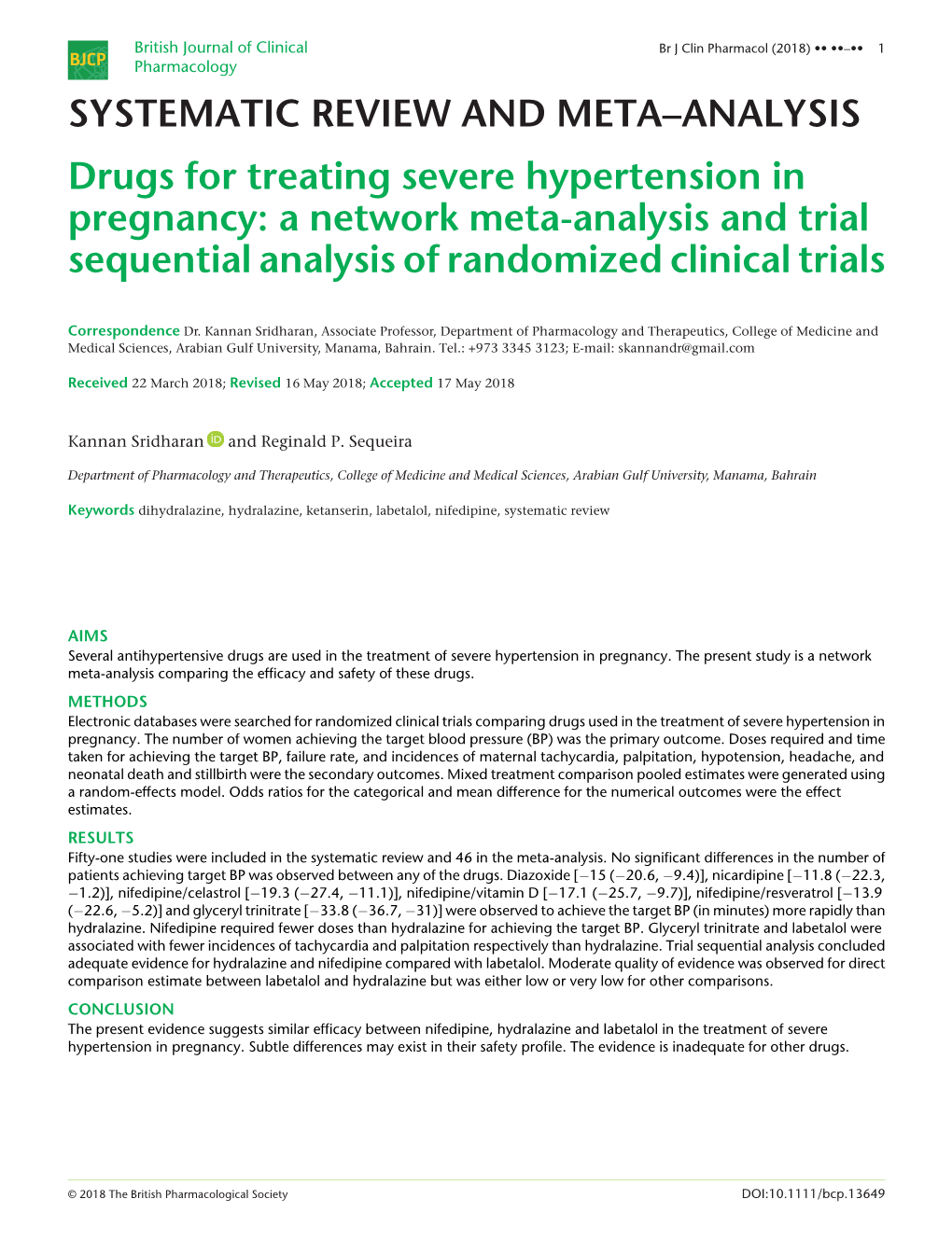 Drugs for Treating Severe Hypertension in Pregnancy: a Network Meta-Analysis and Trial Sequential Analysis of Randomized Clinical Trials