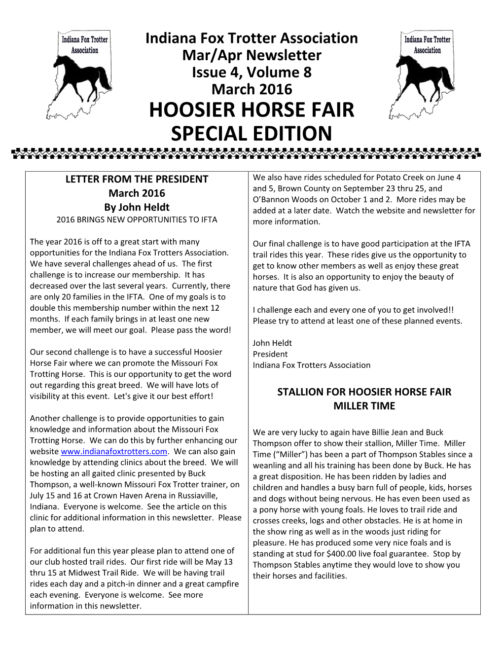Hoosier Horse Fair Special Edition