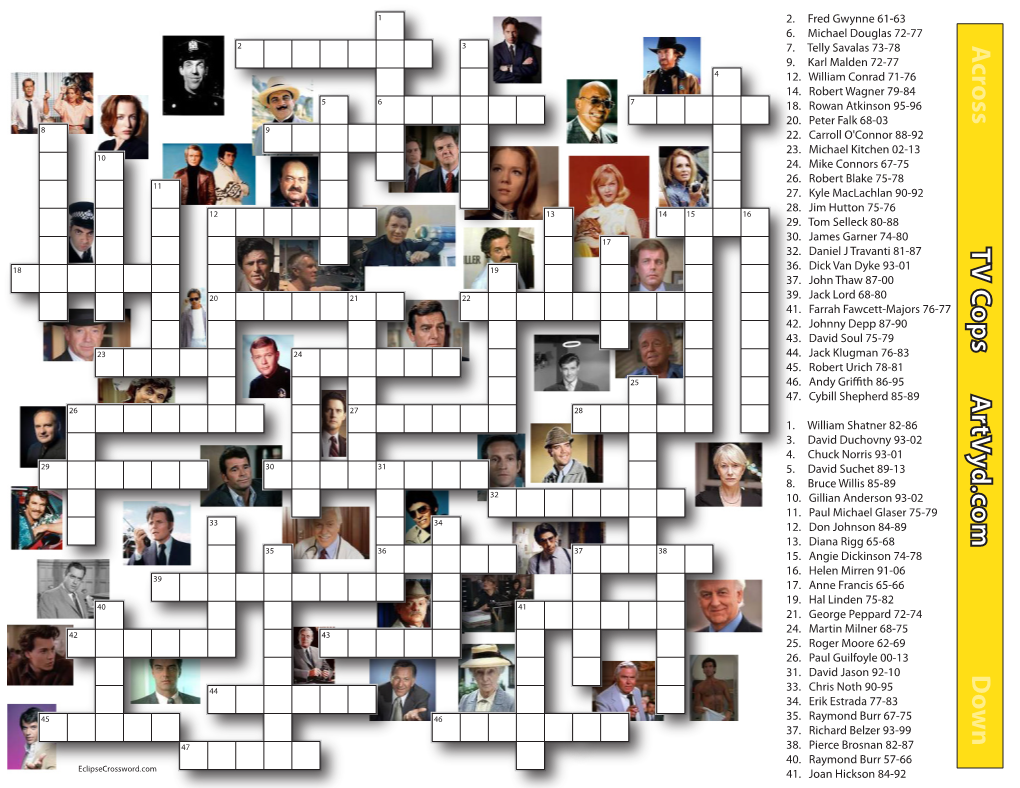 TV Cops Crossword Puzzle