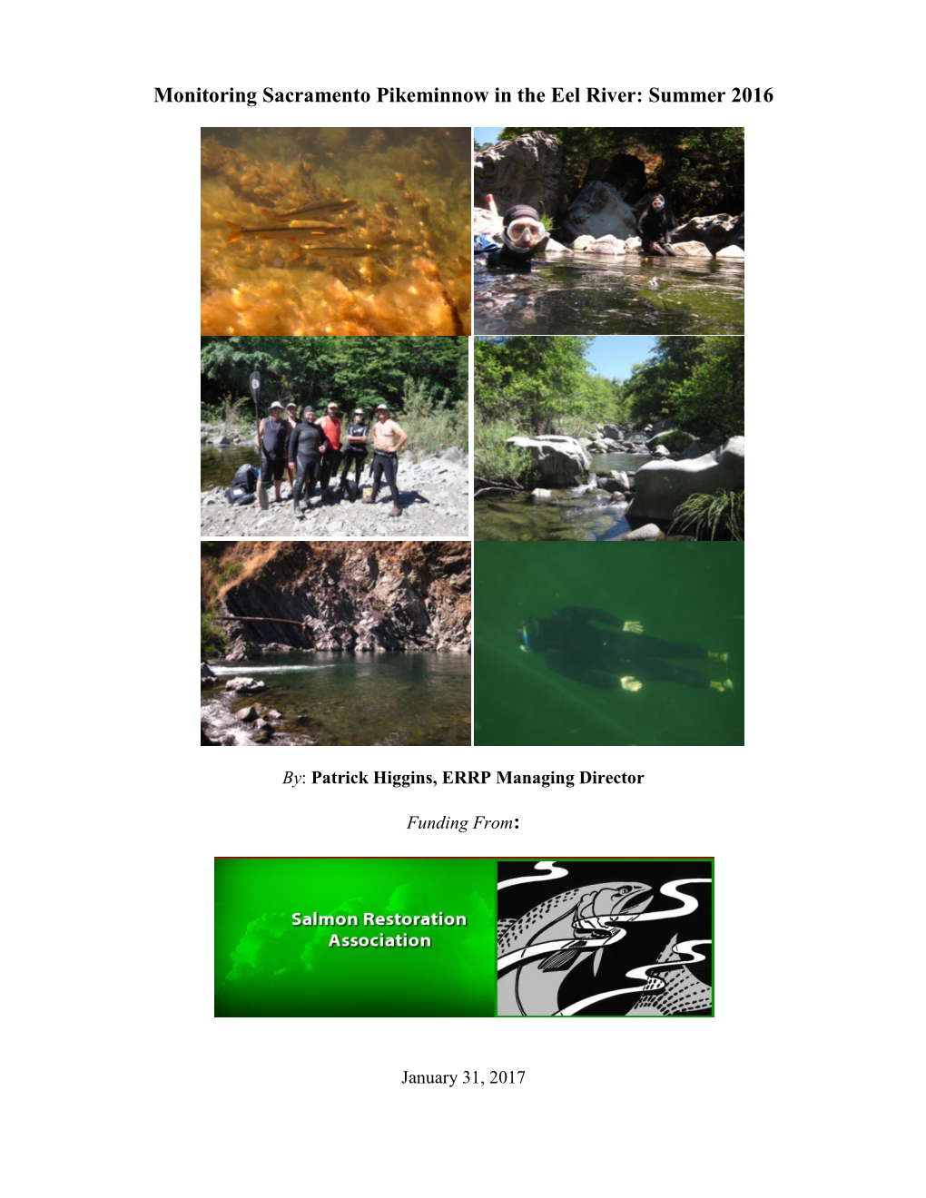 Monitoring Sacramento Pikeminnow in the Eel River: Summer 2016