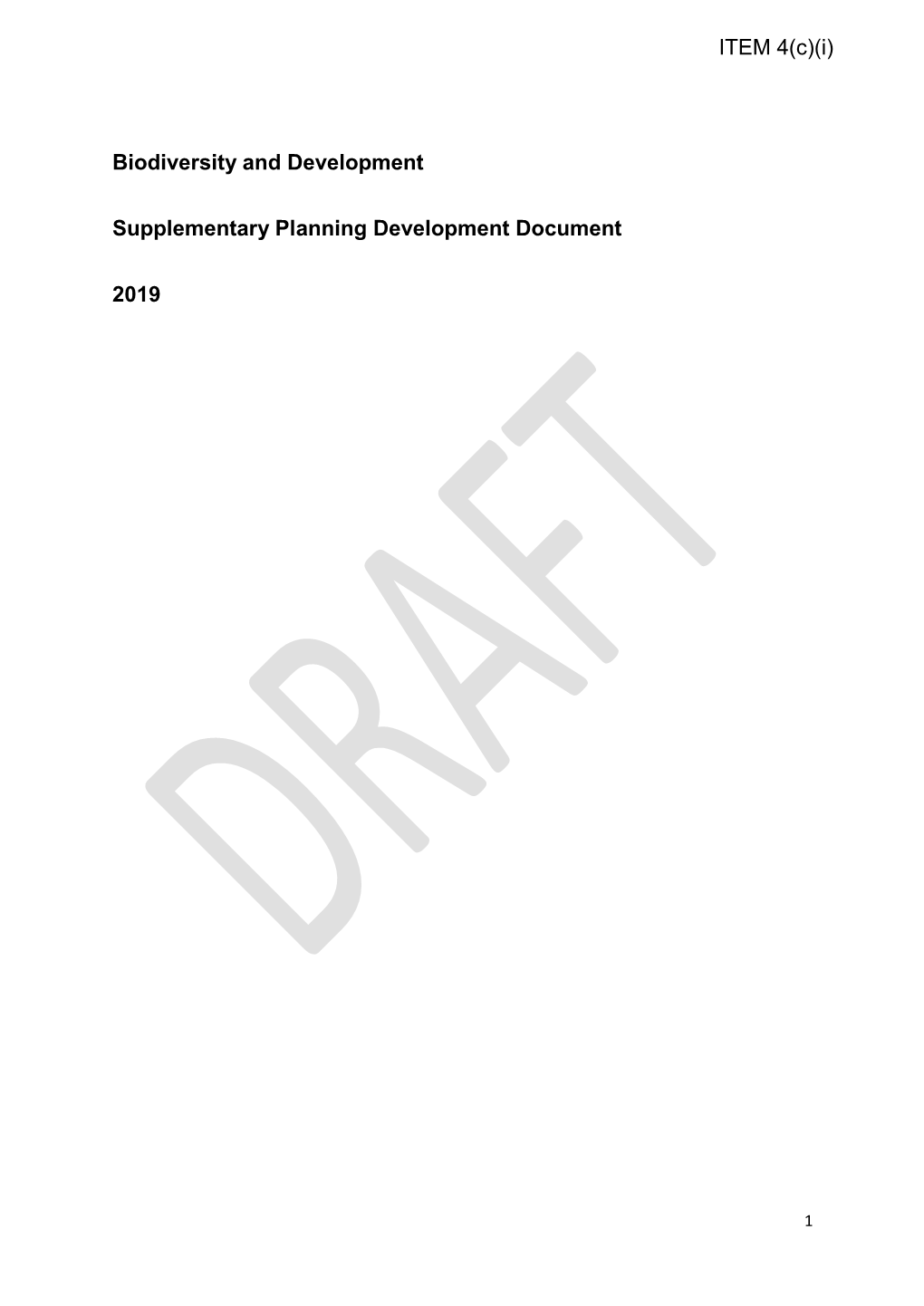 Biodiversity and Development Supplementary Planning