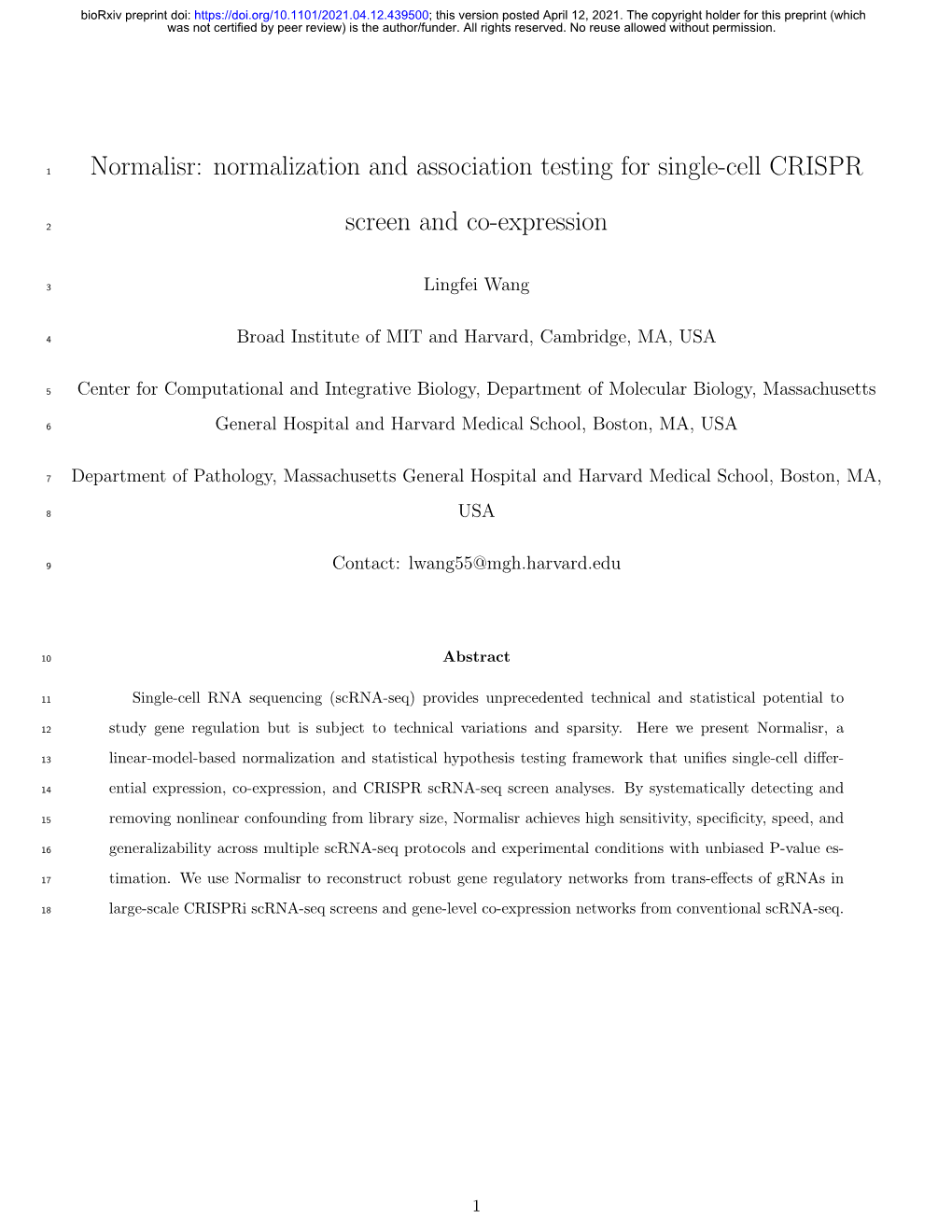 Normalization and Association Testing for Single-Cell CRISPR