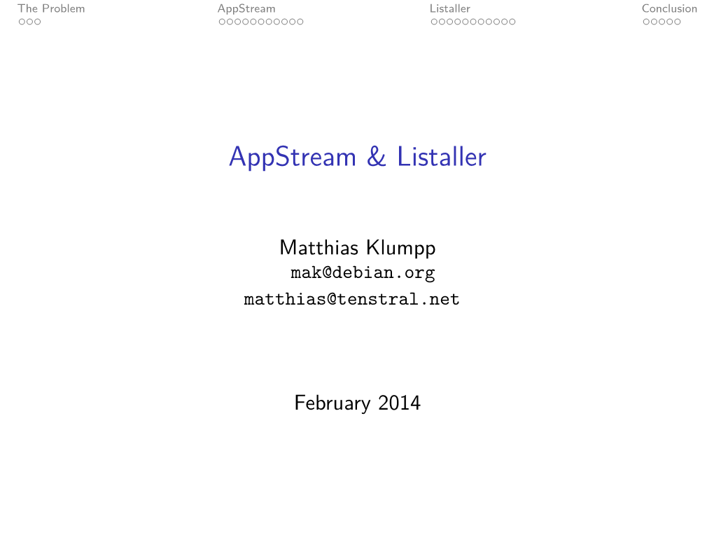 Appstream & Listaller