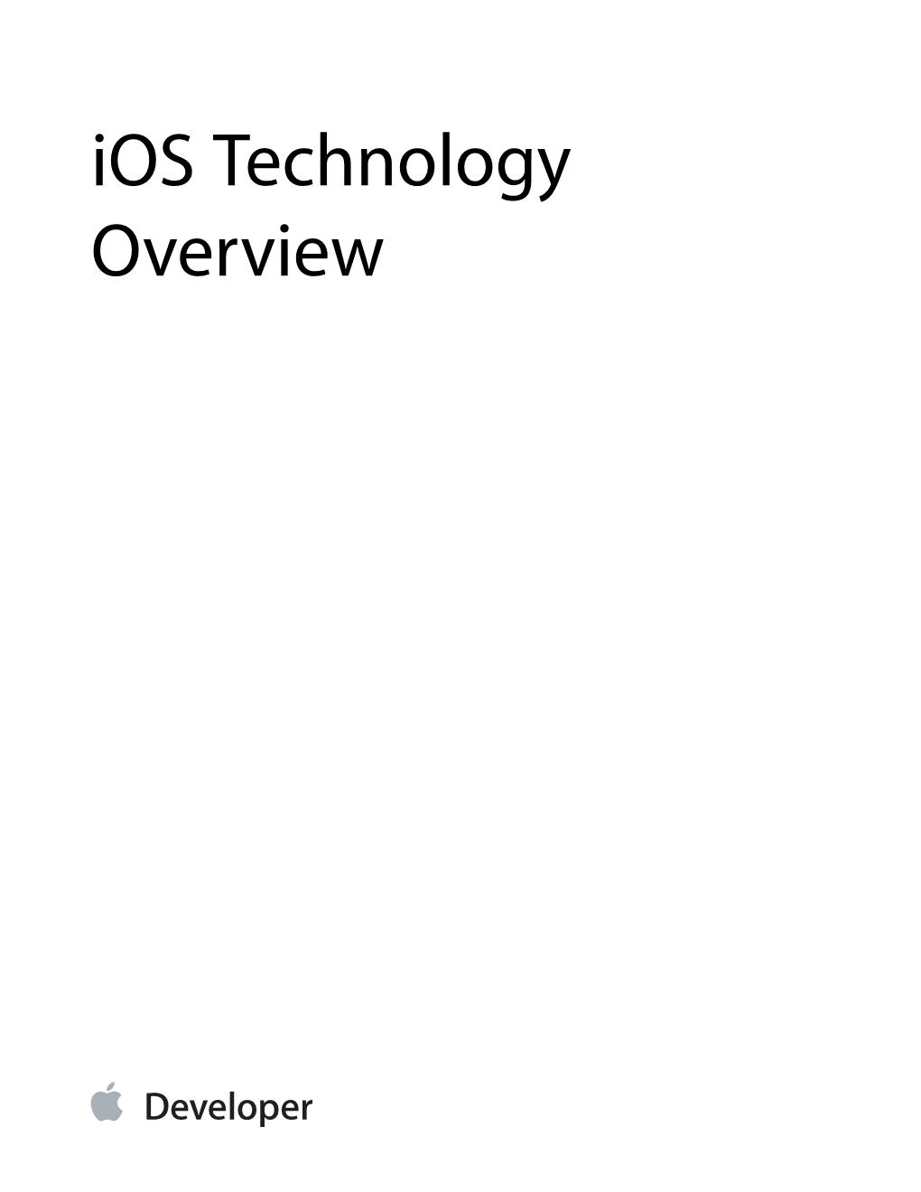 Ios Technology Overview Contents