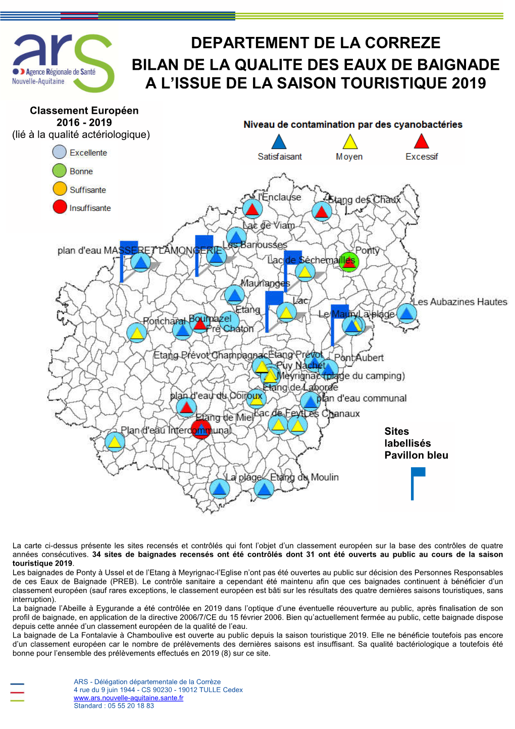 Departement De La Correze Bilan De La Qualite Des Eaux