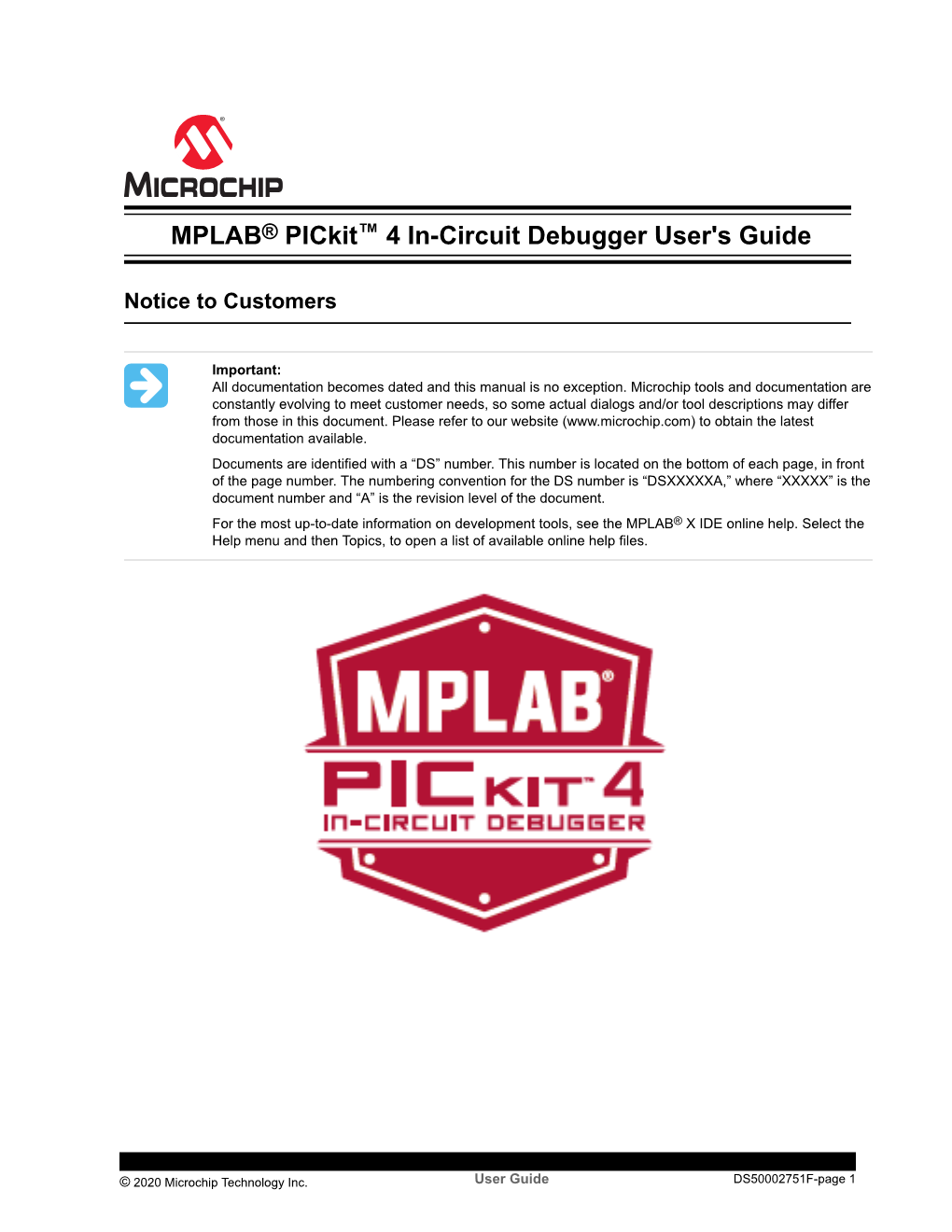 MPLAB Pickit 4 In-Circuit Debugger User's Guide