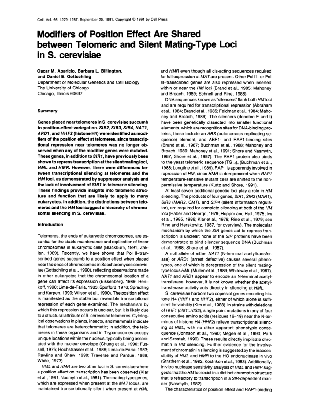 Modifiers of Position Effect Are Shared Between Telomeric and Silent Mating-Type Loci in S