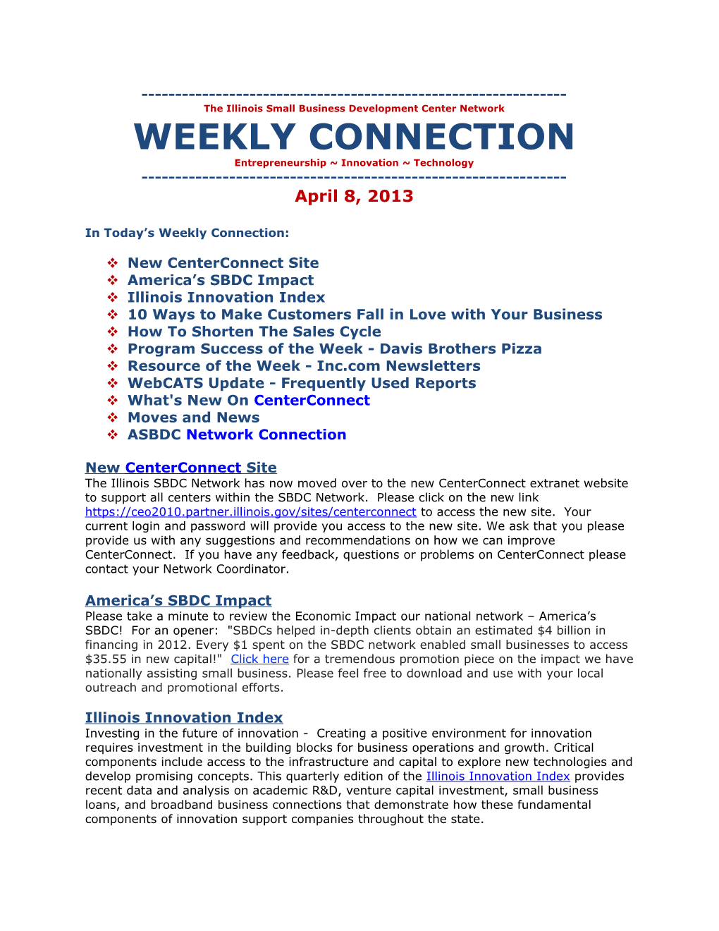 The Illinois Small Business Development Center Network s6