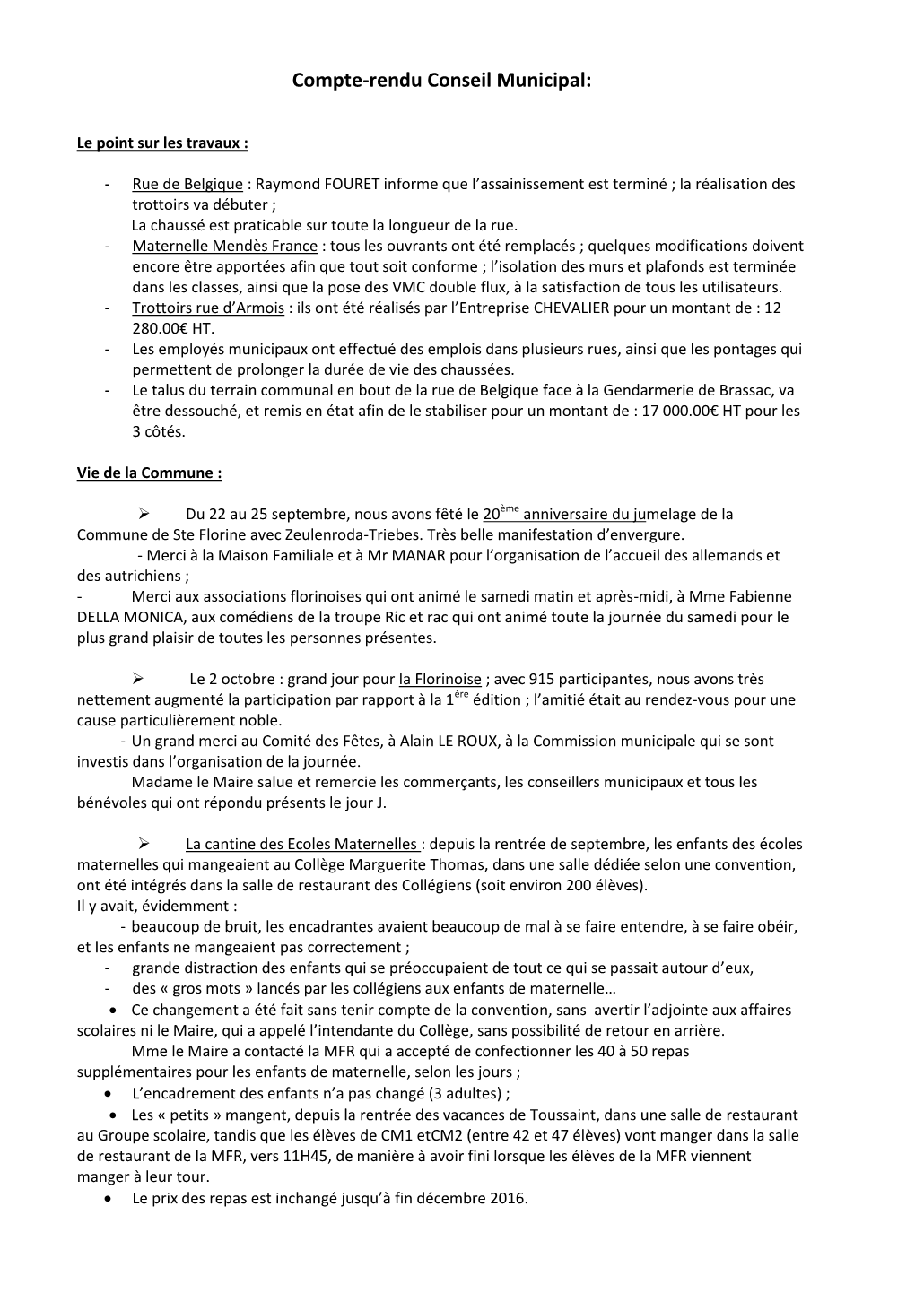 Compte-Rendu Conseil Municipal