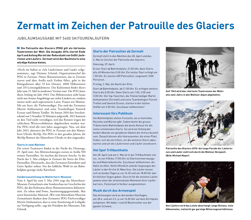 Patrouille Des Glaciers: Jubiläumsausgabe Mit 5400
