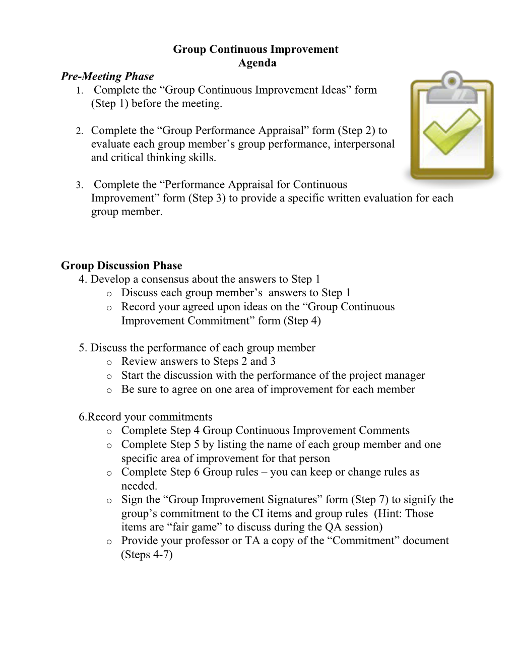 Group Continuous Improvement