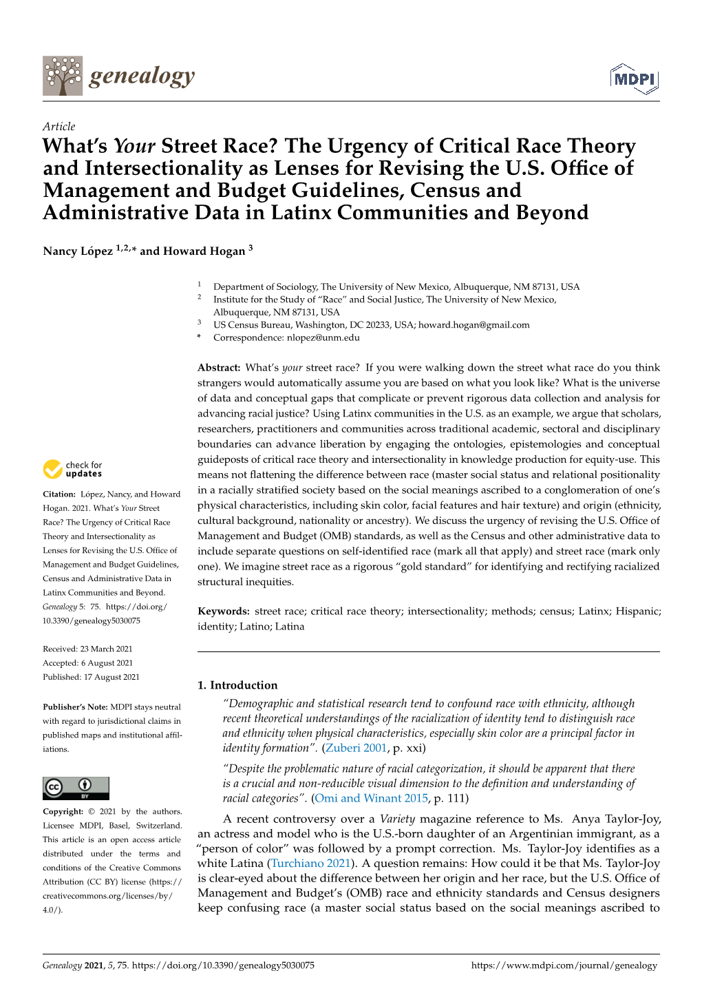 The Urgency of Critical Race Theory and Intersectionality As Lenses for Revising the US Office of M