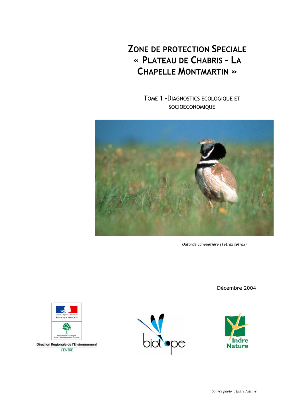 Zone De Protection Speciale « Plateau De Chabris – La Chapelle Montmartin »
