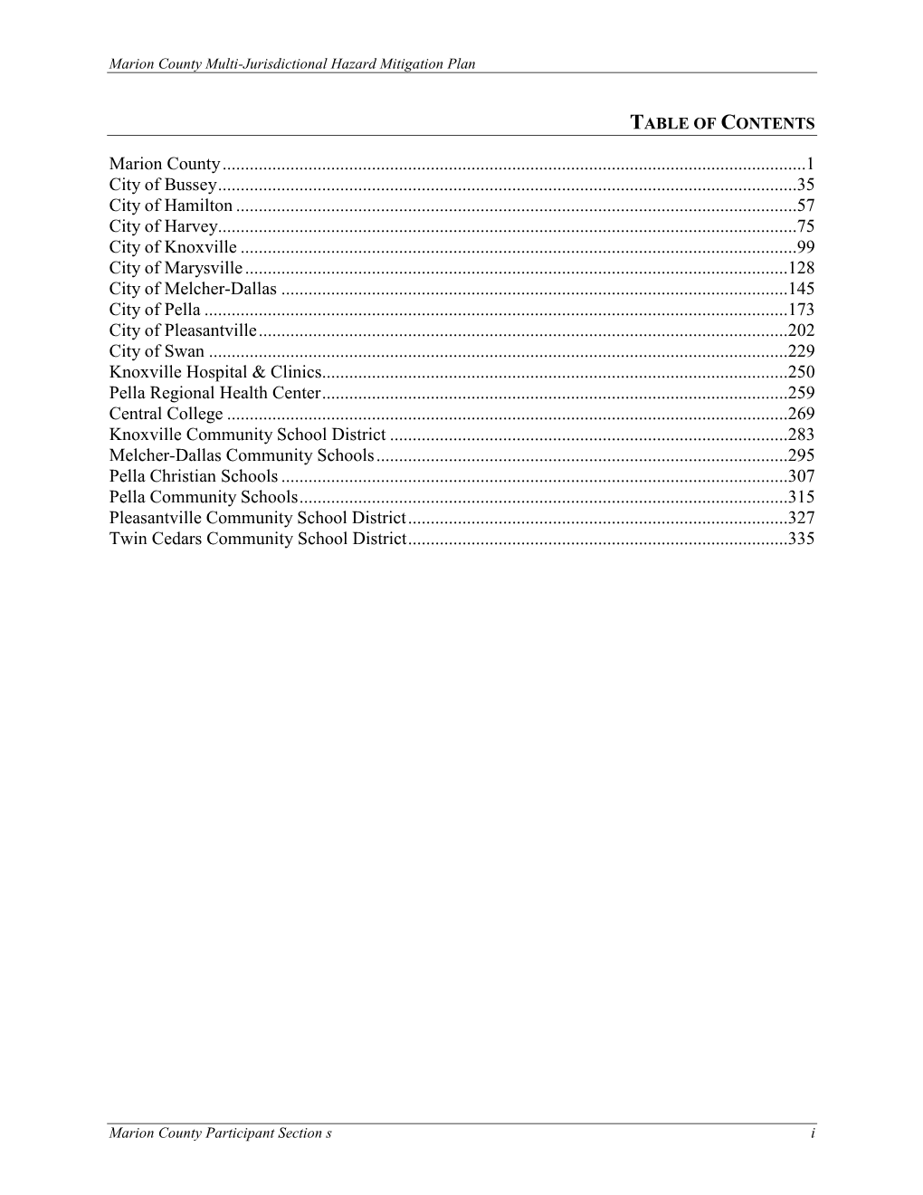 Marion County Participant Sections