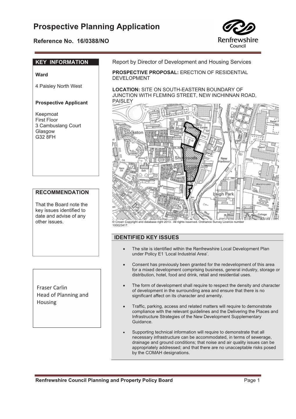 Prospective Planning Application