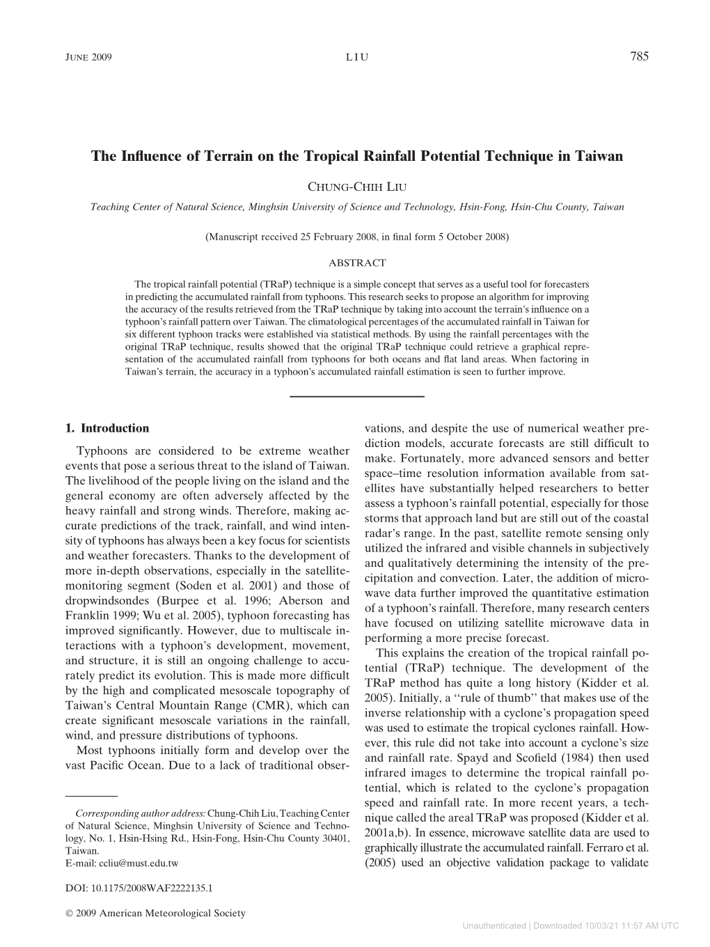 The Influence of Terrain on the Tropical Rainfall Potential
