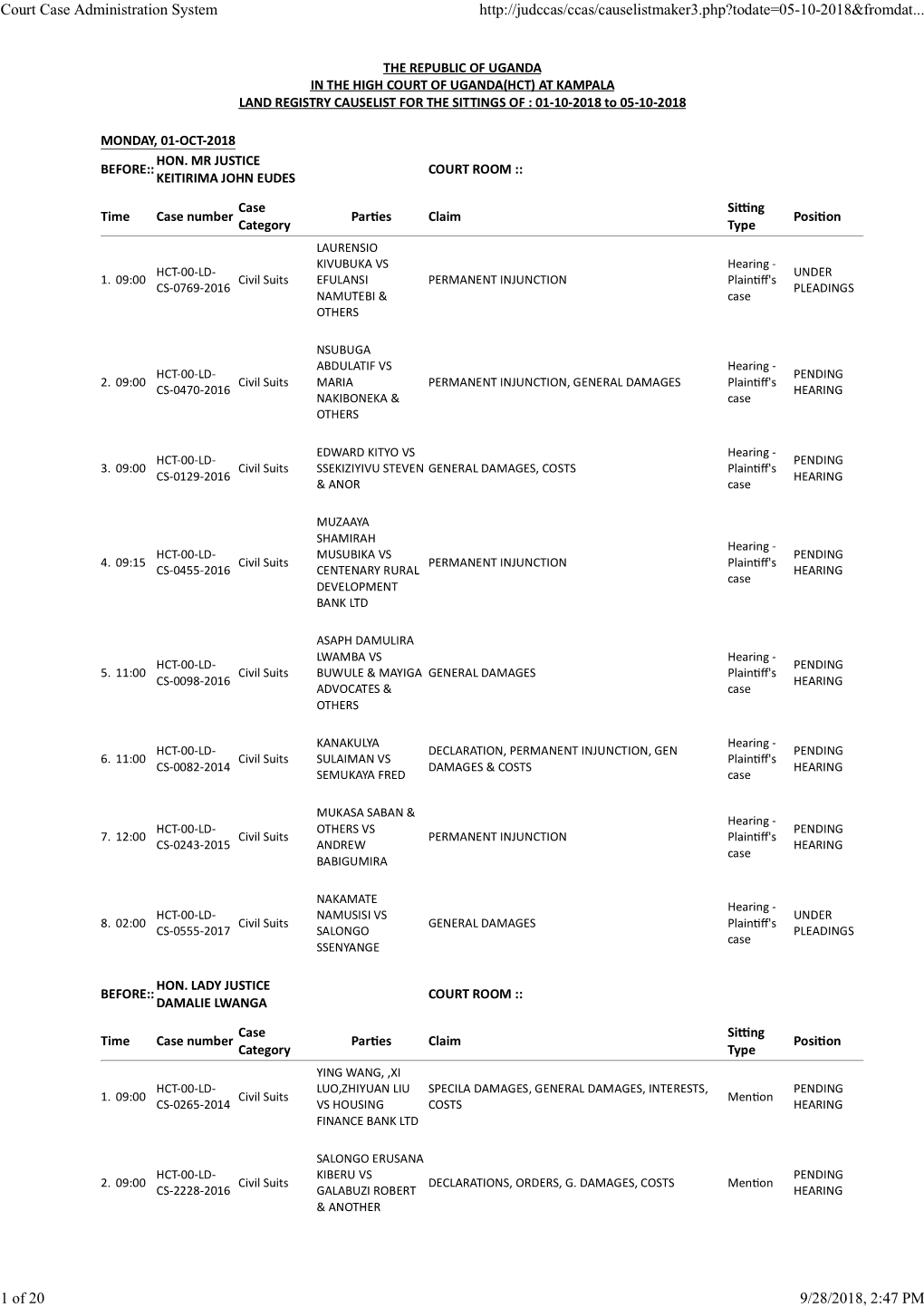 Court Case Administration System