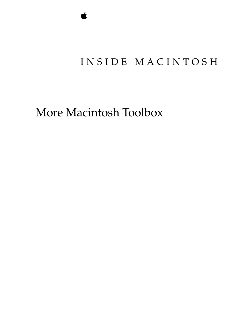 IM: More Macintosh Toolbox