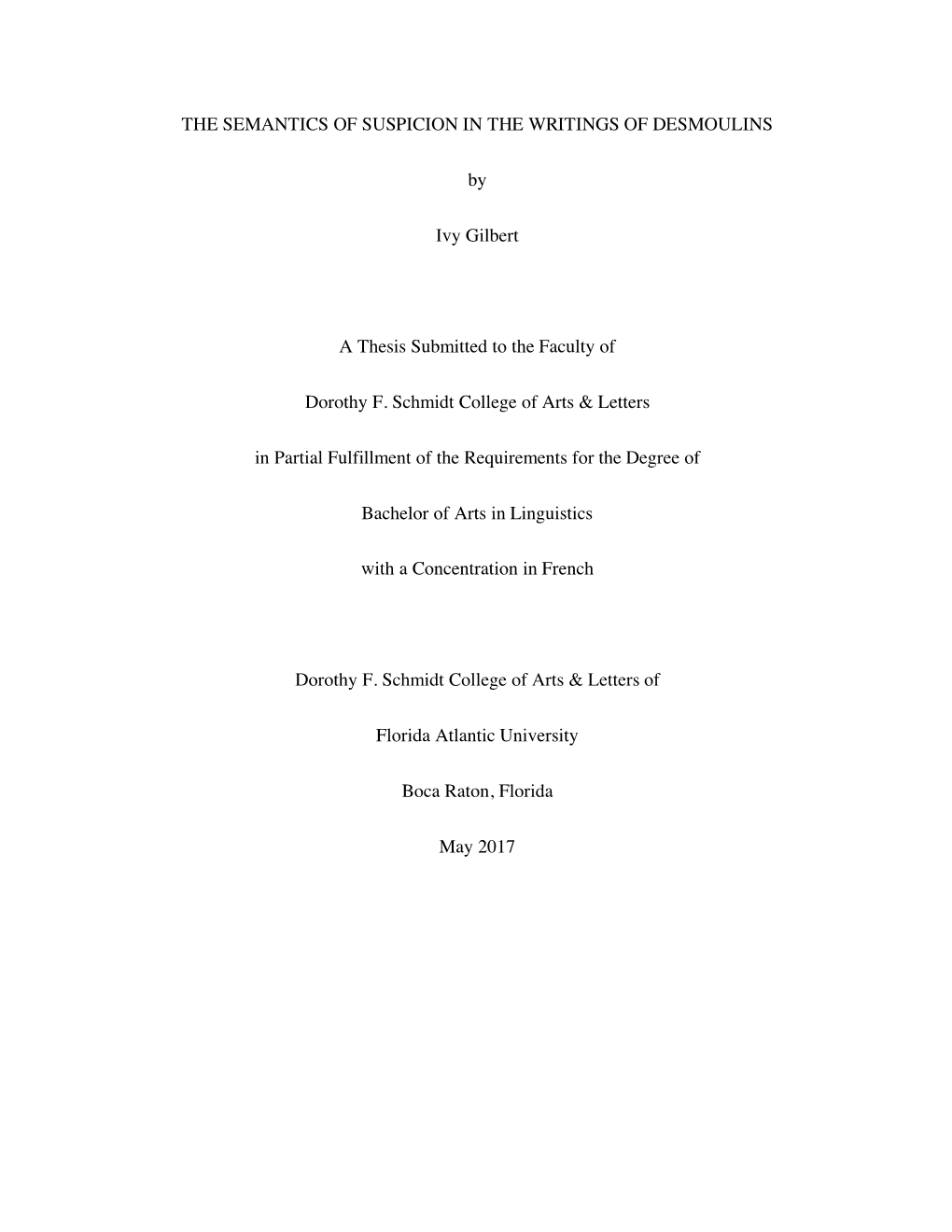 The Semantics of Suspicion in the Writings of Desmoulins