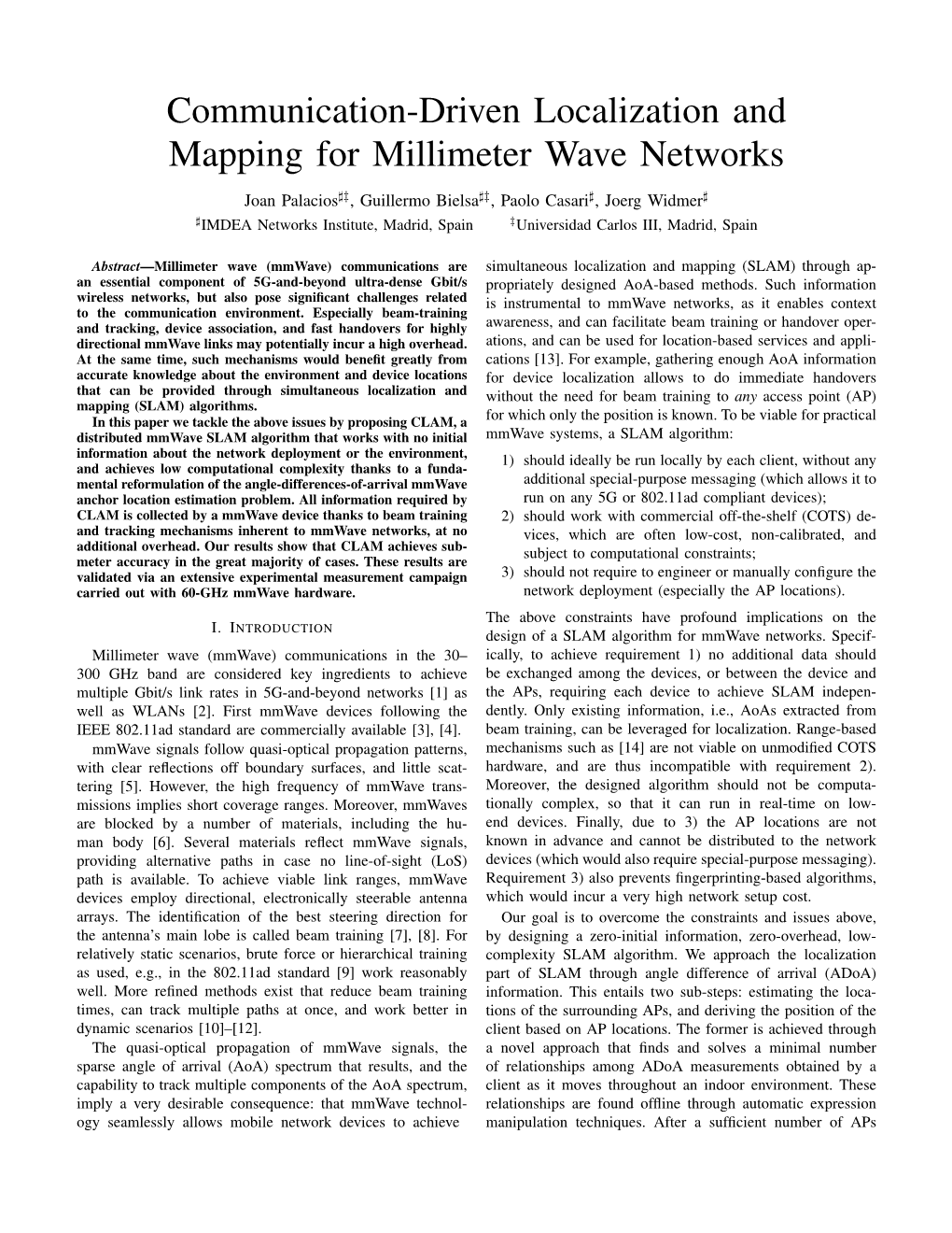 Communication-Driven Localization and Mapping for Millimeter Wave Networks