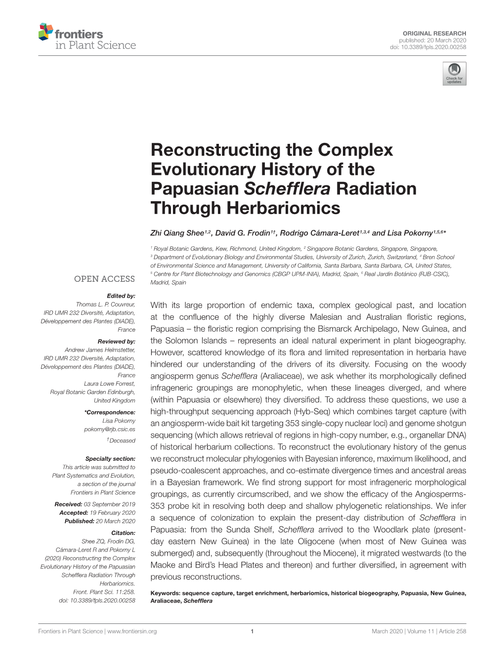 Reconstructing the Complex Evolutionary History of the Papuasian Schefﬂera Radiation Through Herbariomics