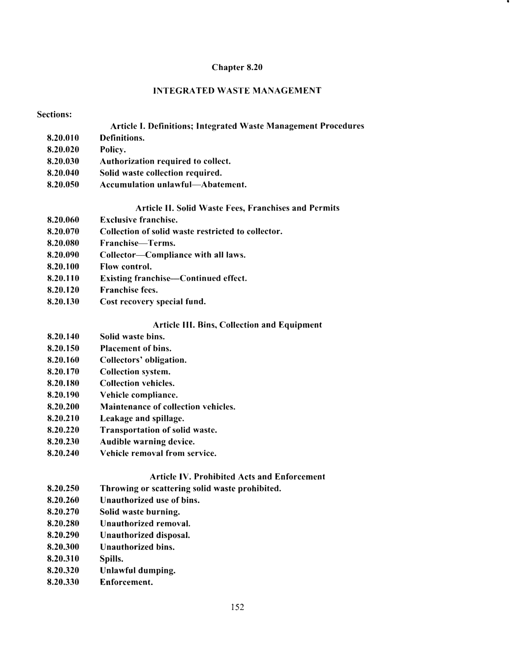 Waste Management Ordinance