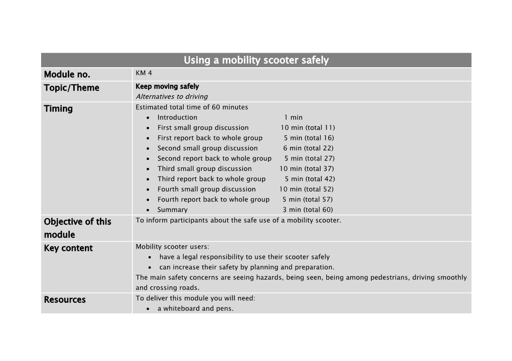 Using a Mobility Scooter Safely