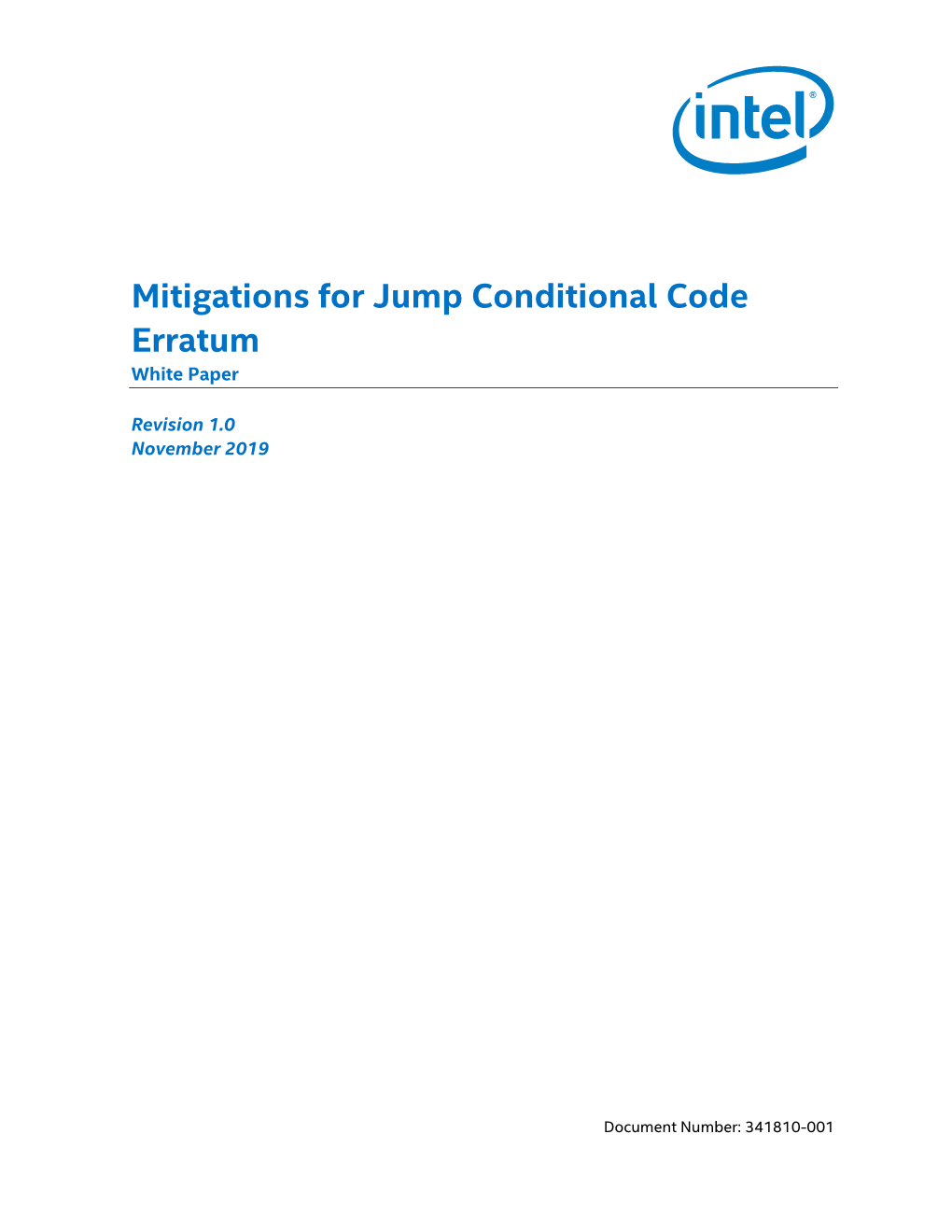 Mitigations for Jump Conditional Code Erratum White Paper