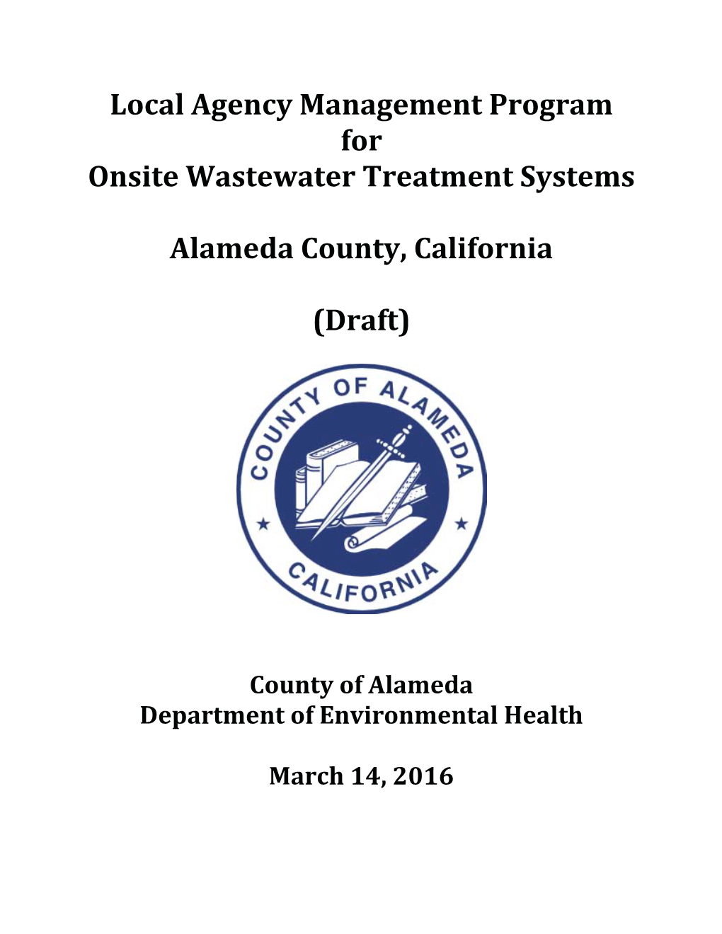 Local Agency Management Program for Onsite Wastewater Treatment Systems