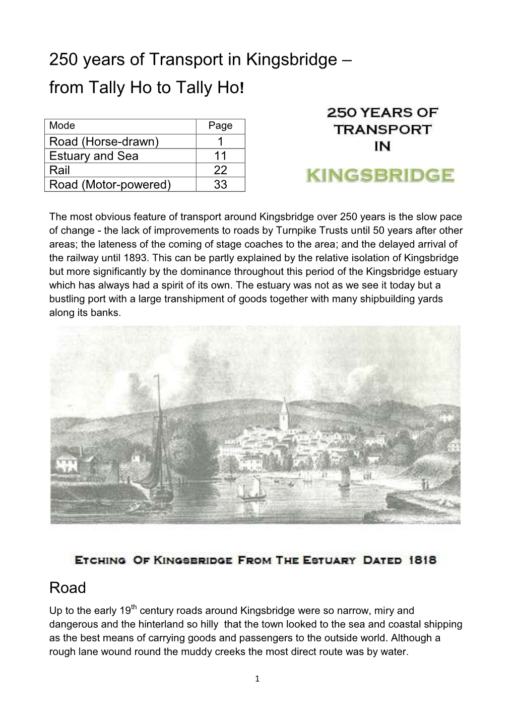 250 Years of Transport in Kingsbridge – from Tally Ho to Tally Ho!