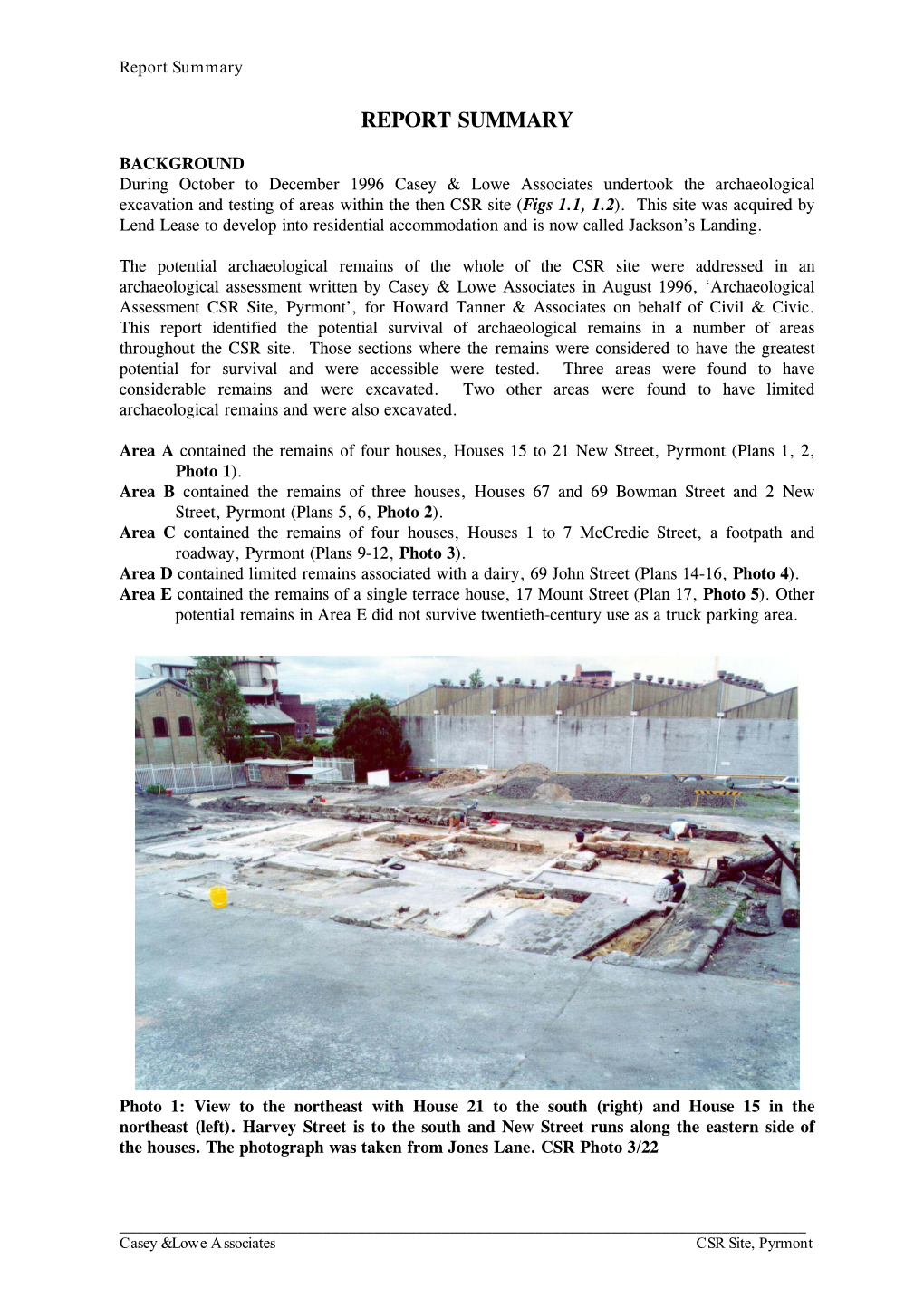 Csr Site, Pyrmont Archaeological Investigations